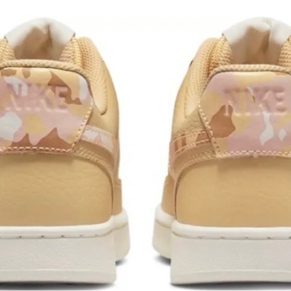 Low Court Vision Basketball Shoes with Pink White and Tan Camo Swoosh detail - Picture 4 of 4